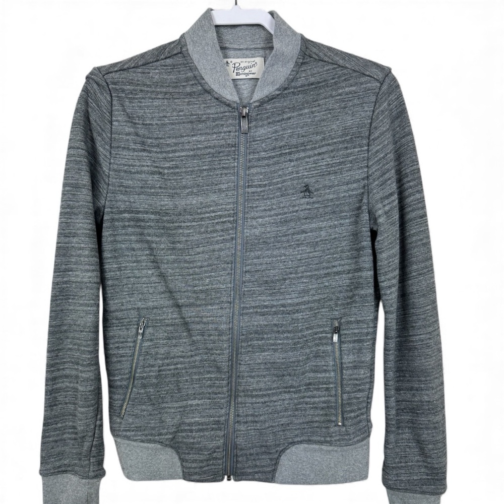 🥑5/$25 Original Penguin Mens Zip Up Jacket S Grey